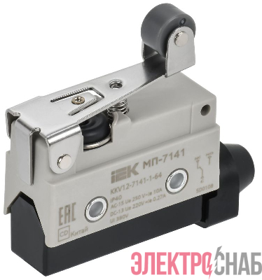 Микропереключатель концевой МП-7141 укор. рычаг с рол. IP40 IEK KKV12-7141-1-64
