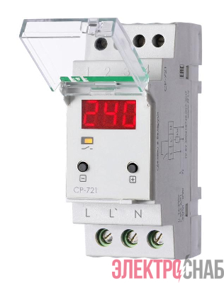 Реле напряжения CP-721 (50-450В 30А 2 модуля IP20 монтаж на DIN-рейке)(аналог УЗМ) F&F EA04.009.003
