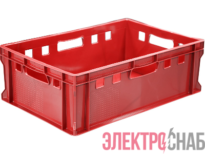 Ящик мясной 600х400х200 сплошной Е2  красный 207-P 207-P