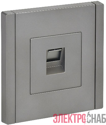 Розетка компьютерная RJ45 кат.6 FORTE&PIANO FP531 сталь IEK FP-K10-2-K46