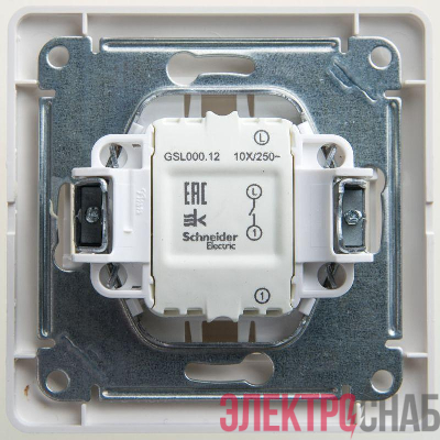 Выключатель 1-кл. СП Glossa 10А IP20 (сх. 1) 10AX в сборе перламутр. SE GSL000612