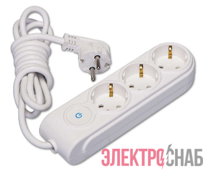 Удлинитель 3х3м с заземл. 16А IP20 ПВС 3х1.5 с выкл. защ. шторки Makel N3310044