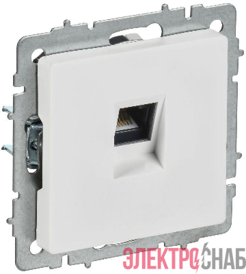 Розетка компьютерная СП BRITE РК11-БрАБ RJ45 кат.6 механизм арктич. бел. IEK BR-K10-2-K91