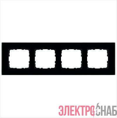 Рамка 4-м G-Glass стекло черн. Black Glass Jasmart G1004GB