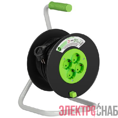 Удлинитель на пластик. катушке 4х30м с заземл. KAT-3x1-30m Greenline ПВС 3х1 Эра Б0065086