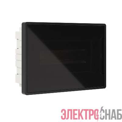 Щиток встраиваемый Фрейм (FRAME) ЩРв-п-12 12мод. с тонированной дверцей с 2 шинами PEN на 6 и 8 отверст. черн. DKC F12B1BD