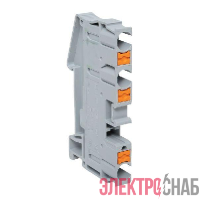 Колодка клеммная пружинная 6 Push-in 3 вывода сер. EKF PIT-6-3