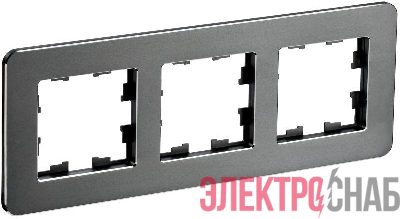 Рамка 3-м BRITE РУ-3-1-Бр метал. титан RE IEK BR-M32-M-01-K48