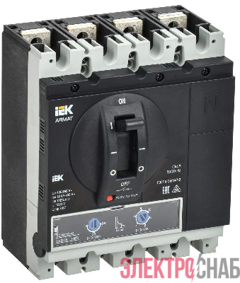 Выключатель автоматический в литом корпусе 4п G 50кА 250А расцепитель термомагнитный регулируемый ARMAT IEK AR-MCCB-4G-050-0250A-ATUC