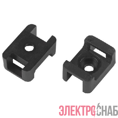 Площадка под хомуты 22х16мм с монтажным отверст. М4 NO-225-306 черн. (уп.50шт) Эра Б0066685