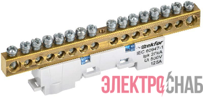 Шина нулевая N изол. на универс. держ. 8х12-16-С TEKFOR IEK TF-NN20-16-KL-K07