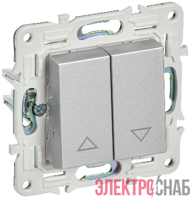 Выключатель жалюзи SKANDY 10А SK-V12S серебр. IEK SK-V15-0-10-K23