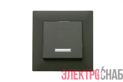 Выключатель 1-клав. с подсветкой Karea RIZZ STAR дым. металлик Makel 88050021