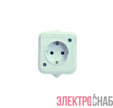 Розетка 1-м ОП 16А IP44 с заземл. п/герм. бел. Makel 18308