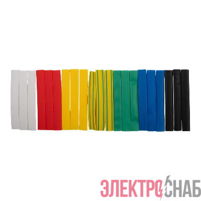 Трубка термоусадочная PTT 8/4-10-21 SET7 (ТУТнг 8/4) набор 7 цветов по 3шт 10см (уп.21шт) JazzWay 5075849