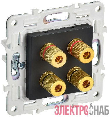 Аудиорозетка 4-м SKANDY SK-A01Bl черн. IEK SK-S40-K02