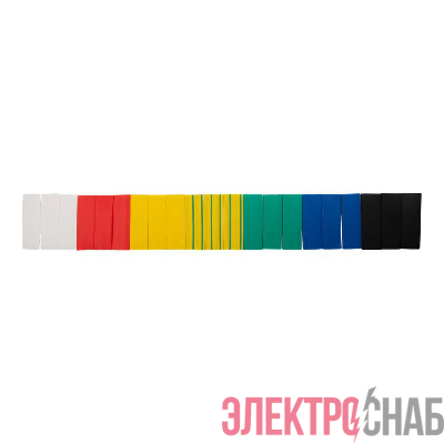 Трубка термоусадочная PTT 20/10-10-21 SET7 (ТУТнг 20/10) набор 7 цветов по 3шт 10см (уп.21шт) JazzWay 5075924