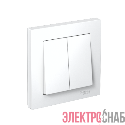 Выключатель 2-кл. AtlasDesign (сх. 5) 10AX быстрозажим. клем. в сборе бел. SE ATN000152S