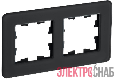 Рамка 2-м BRITE РУ-2-2-Бр стекло черн. RE IEK BR-M22-G-41-K02