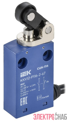 Выключатель концевой C6N-116 толк. с рыч. рол. прав. IP67 IEK KKV12-P116-2-67