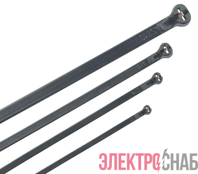 Хомут Хку 2.5х100мм со стальным замком черн. (уп.100шт) IEK UHH34-D025-100-100-K02