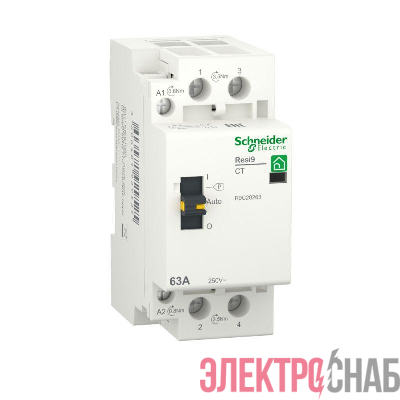 Контактор модульный RESI9 1P+N 63А 2НО 230/250В AC 50Гц SchE R9C20263