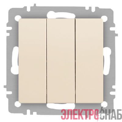 Выключатель 3-кл. СП Accent 6-106-02 10А IP20 250В AL/CU сл.кость Intro Б0063534