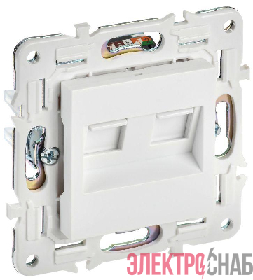 Розетка компьютерная двойн. RJ45 кат.5E SKANDY SK-K03W арктич. бел. IEK SK-K20-1-K01
