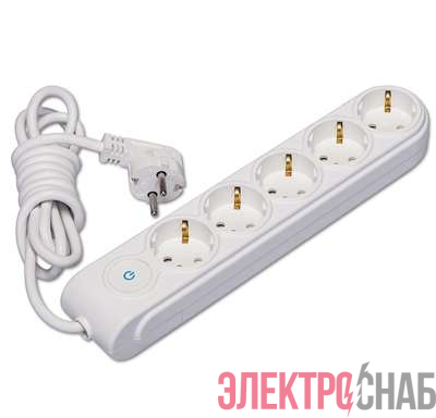 Удлинитель 5х3м с заземл. 16А IP20 с выкл. защ. шторки Makel N5310043
