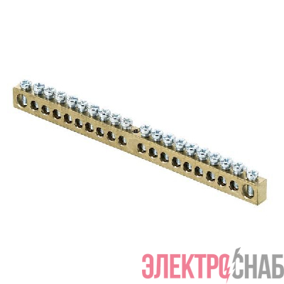 Шина PEN "ноль-земля" 6х9 20 отвер. латунь крепеж по центру PROxima EKF sn0-63-20