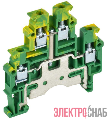 Колодка клеммная CTS-ML-PEN земля 2 ур. 4кв.мм IEK YCT13-03-2-K52-004