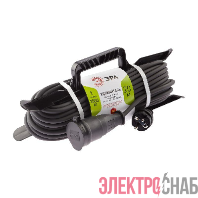 Удлинитель-шнур на рамке 1х20м с заземл. 16А IP44 UFx-1e-3х1.5-20m-IP44(KG) КГ 3х1.5 Эра Б0050868