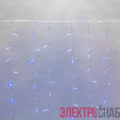Гирлянда светодиодная "Светодиодный Дождь" 2х3м 448LED син. 66Вт 230В IP65 постоян. свечение провод силикон. прозр. (нужен шнур питания 303-500-1) Neon-Night 235-153-6