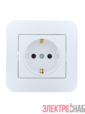 Розетка 1-м СП ASTI 16А IP20 с заземл. защ. шторки термопласт в сборе бел. LEZARD 7081-0202-124B