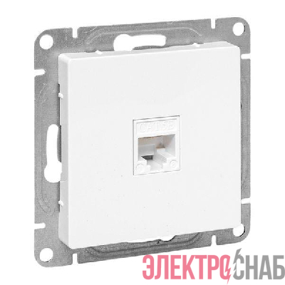 Розетка компьютерная СП Эпика RJ45 кат.5 механизм бел. EKF UP1-SOW-RJ45-5