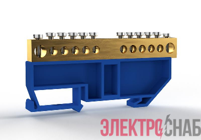 Шина нулевая на DIN-изоляторе 8х12мм 12 отвер. латунь TOKOV ELECTRIC TKE-BCB-812-12-DIN/N