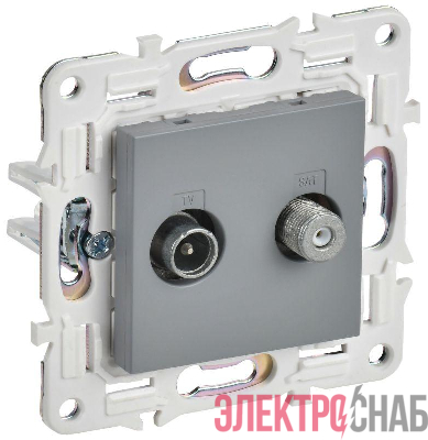 Розетка двойная TV+SAT SKANDY SK-A13Gr сер. IEK SK-AF20-O-K03