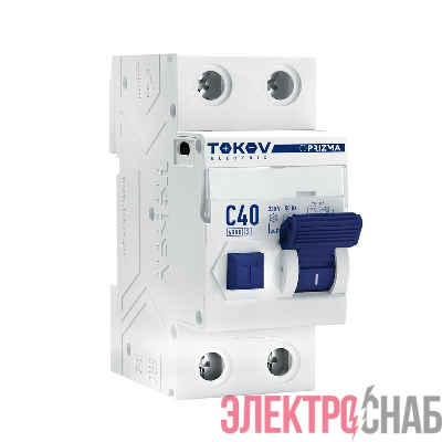 Выключатель автоматический дифференциального тока 2п (1P+N) C 40А 30мА тип AC 6кА PRIZMA TOKOV Electric TKE-PZ60-RCBO-2-40-30-AC