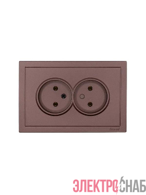 Розетка 2-мест. б/з СП ZIMA IP20 16А ПБТ безвинт. зажим шоколад LEZARD 704-7300-128BQC