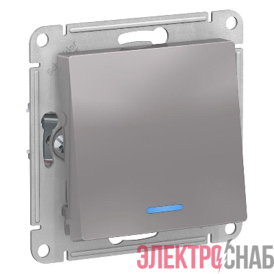 Переключатель проходной 1-кл. СП AtlasDesign 10А IP20 (сх. 6а) 10AX с подсветкой механизм алюм. SE ATN000363