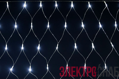 Гирлянда "Сеть" 1.5х1.5м 160LED бел. IP20 провод прозр. 230В с контроллером 8 режимов IEK LGDB410-2-160-L1-T-S-44