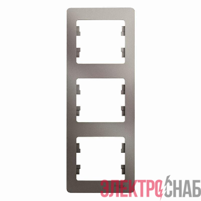 Рамка 3-м Glossa вертикал. платина SE GSL001207
