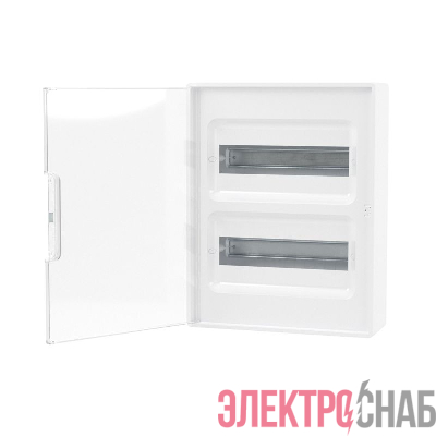 Щиток настенный Фрейм (FRAME) ЩРн-п-24 24мод. с прозр. дверцей с 4 шинами PEN (2шт на 8 отверст. и 2шт на 6 отверст.) бел. DKC F24W1WT