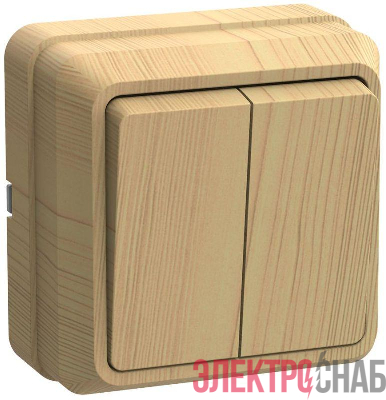 Выключатель 2-кл. ОП Октава 10А IP20 ВС20-2-0-ОС сосна GENERICA EVO20-K03-10-DC