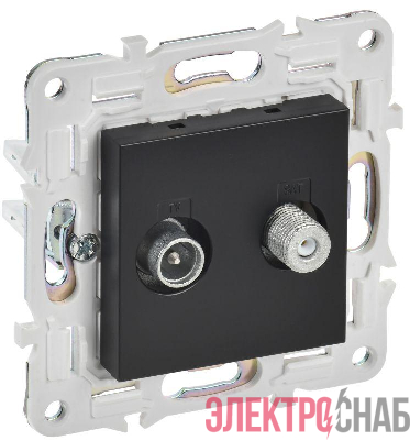 Розетка двойная TV+SAT SKANDY SK-A13Bl черн. IEK SK-AF20-O-K02