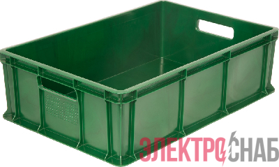 Ящик 600*400*180 мм сплошной с ручками зеленый 706.03.01 706.03.01