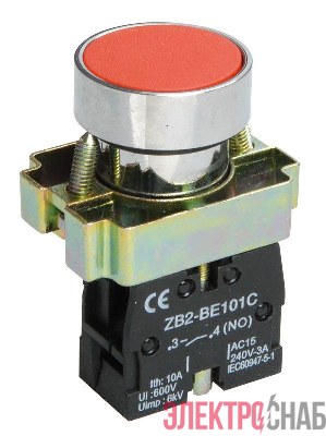 Кнопка LAY5-BA42 1НЗ без подсветки красн. IEK BBT61-BA-K04