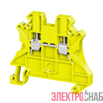Клемма проходная винтовой зажим 2 точки подключения 4кв.мм желт. DKC TUR-4R-YE