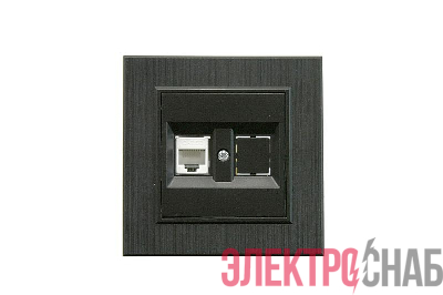 Розетка компьютерная CAT 5+гнездо Karea LINE STAR чер. Makel 86054035