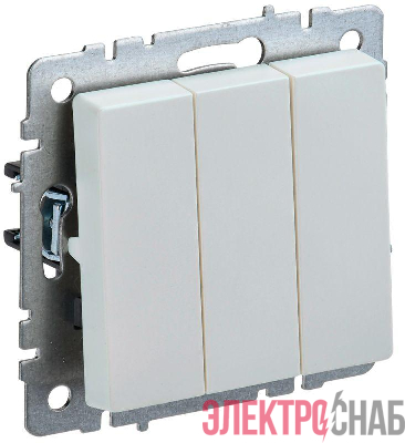Выключатель 3-кл. СП BRITE ВС10-3-0-БрЖ 10А механизм жемчуж. IEK BR-V30-0-10-K36